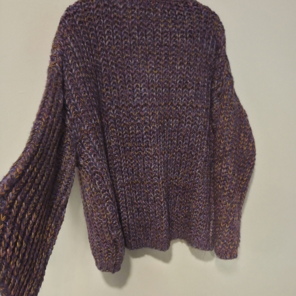 Topshop Purple Multicolor V-Neck Knit Sweater Size 4-6 - Picture 6 of 7